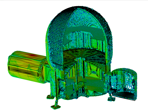 NASA habitat module irradiated by 1 GeV protons, FluDAG